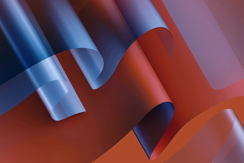 Colorful foil materials showcase